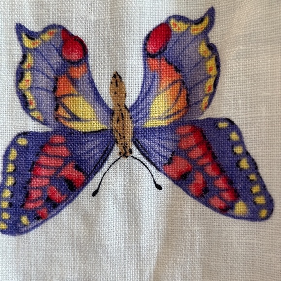 Talbots butterfly pattern linen skirt . - Picture 6 of 11